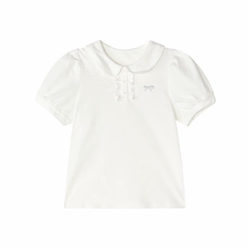Deesha Girls' Doll Collar Puff Sleeve T-Shirt