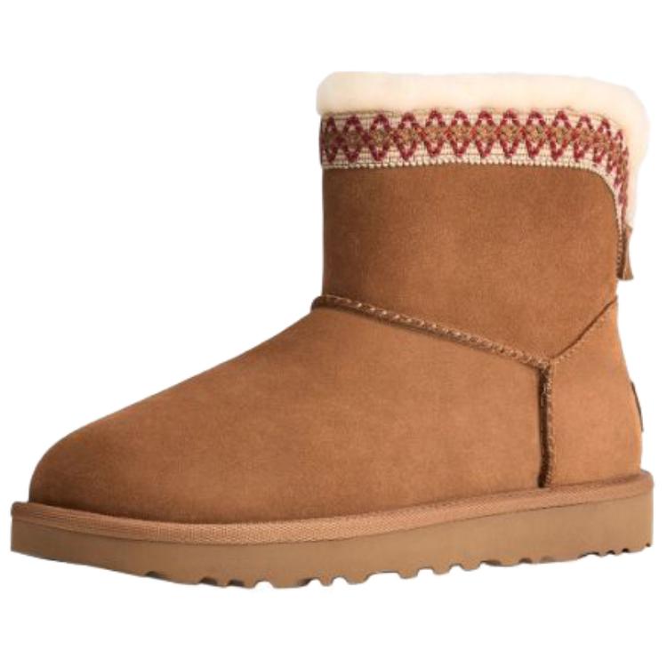 UGG Klasik Yenilik Kuzu Derisi Sıcak Kolay Giyilen Rahat Kar Botları Kadın botları Kestane 1174517-CHE