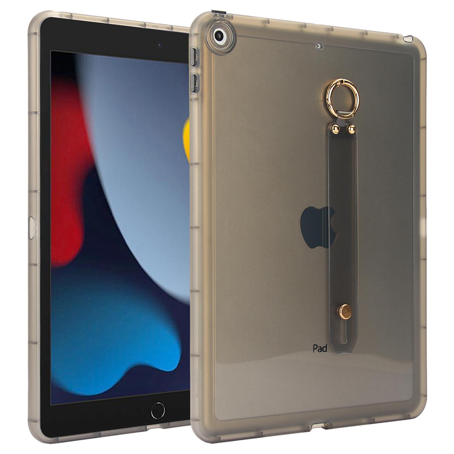 

Tablet Case For iPad 10.2 (2021)/(2020)/(2019) Shockproof TPU Cover with Wristband Black