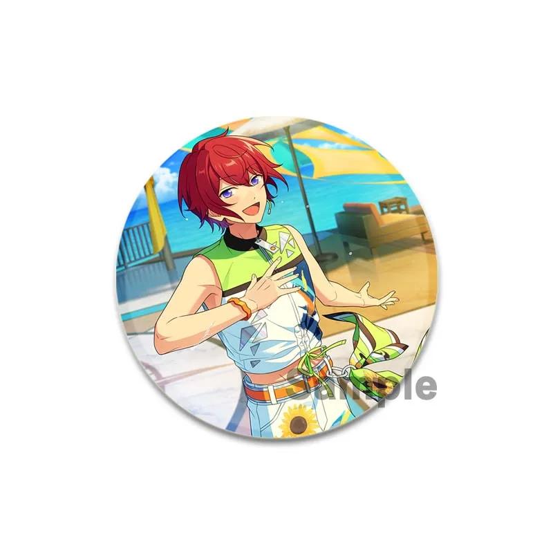 32/44/58mm Ensemble Stars Idol Round Brooch Cartoon Cosplay Badge Icons Lapel Pins for Backpack Gifts Tsukasa Suou