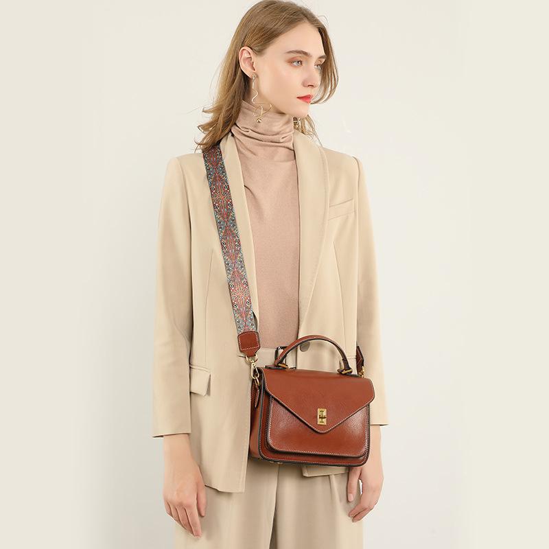 Bag Leather Senior Simple Fashion Temperament Female Bag Bill of Lading Shoulder Crossbody Postman