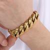 Cool 18MM Width Curb Cuban Link Chain Bracelet for Man Solid Stainless Steel Men's Bracelets Vintage Jewelry Accessories 5 Color