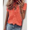Long-Sleeved Ruffled Shirt for Women Long Sleeves Ruffles V-neck Shirt Shirt