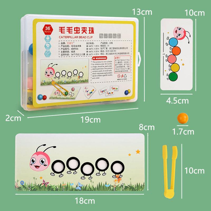 Wooden Clip Beads Games Montessori  Color Matching Parish Learning Set Fine Movement Training Educational  For