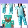 Fantasia Vibrante de Armadura do Steve de Minecraft Para Meninos e Meninas Perfeita Para Festas de Halloween
