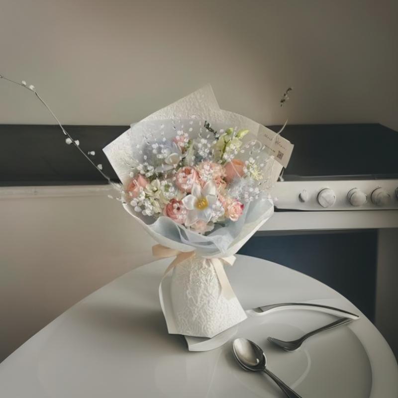 Elegant Acrylic Crystal Drop Flower Twig Picks 10Pcs for Wedding Bridal Bouquet Embellishment Use