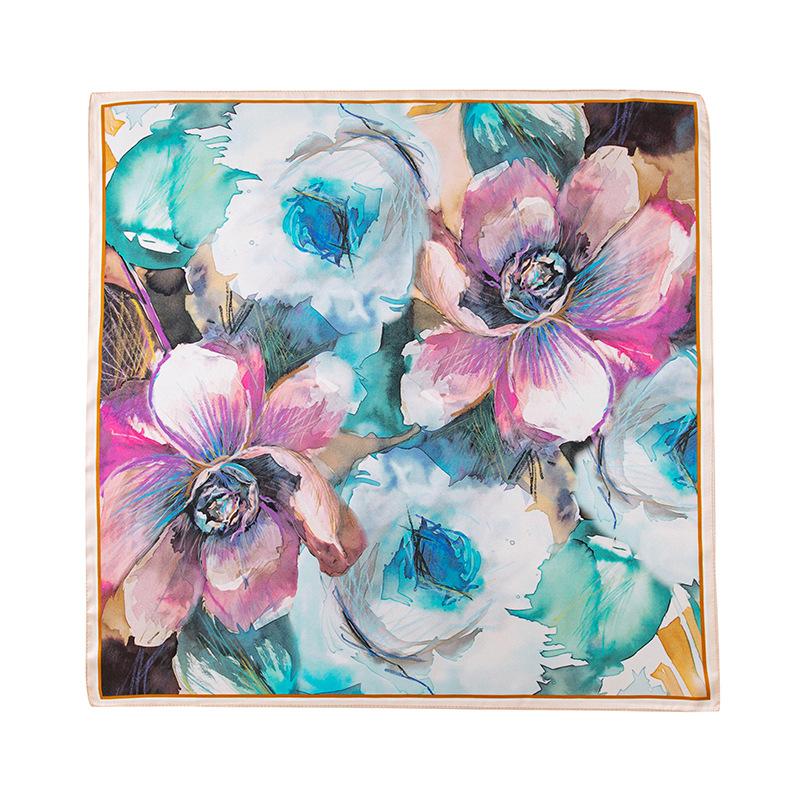 Silk scarf neck small square 100% mulberry silk high-end printed scarf fashion scarf for girls gift