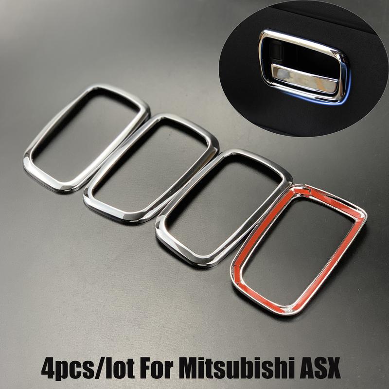 For Mitsubishi ASX ABS Chrome Trim Handle Bowl Decoration Box Ring 4PCS/lot for Mitsubishi ASX Auto Accessories