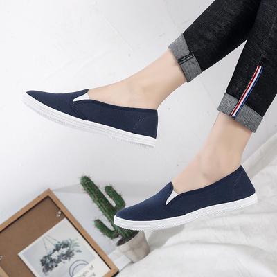 Fashion Plus Size 42 Women Sneakers Slip On Shoes Woman Flats Canvas Loafers Candy Color Casual Shoes Female White Shoes Zapatos Mujer