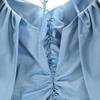 Unused FRAY I.D No Sleeve Big Collar Frill Blouse Blue Women Used