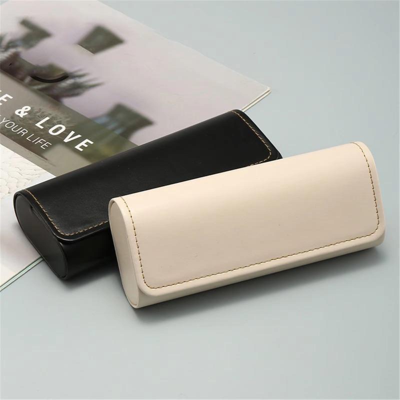 Vintage PU Leather Glasses Case Portable Men Women Glasses Storage Box Anti-Pressure Eyeglasses Bag Accessories