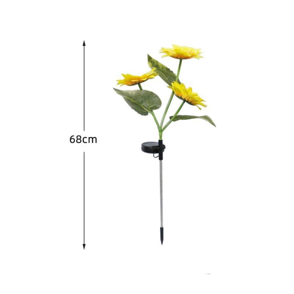 Solar Powered Sunflower Light Outdoor Waterproof LED Ground Insert Lawn Lamp For Garden Lawn Courtyard Decoration