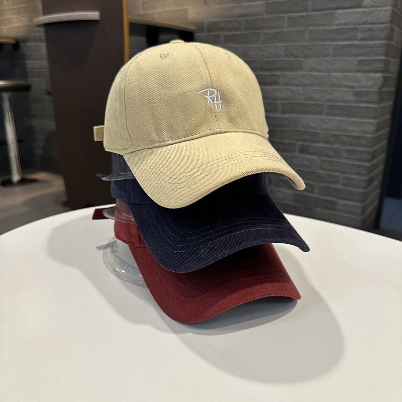 Unisex Trendy Hat With Letter Embroidery Baseball Cap Summerkorean Style Simple Versatile Couple Baseball Cap With Visor