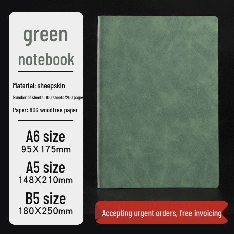 A5 Soft Sheepskin Notebook with Pen Loop & Logo Customization - Thick Journal for Business Meetings