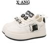 Leather little white shoes women's shoes spring new thick-soled heightening board shoes student versatile casual sports shoes