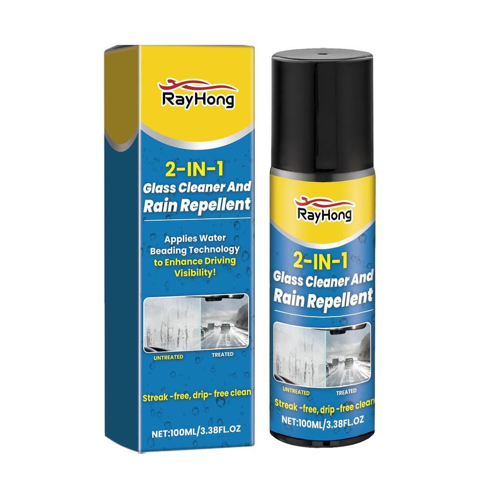 Rayhong Car Glass Cleaner Anti-Fog Two-in-One Windshield Cleaner Brightening and Oil Film Removal Anti-Fog Agent 100ml