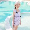 Korean-Style Polka Dot Bow Backless Halterneck Swimsuit for Toddlers and Kids