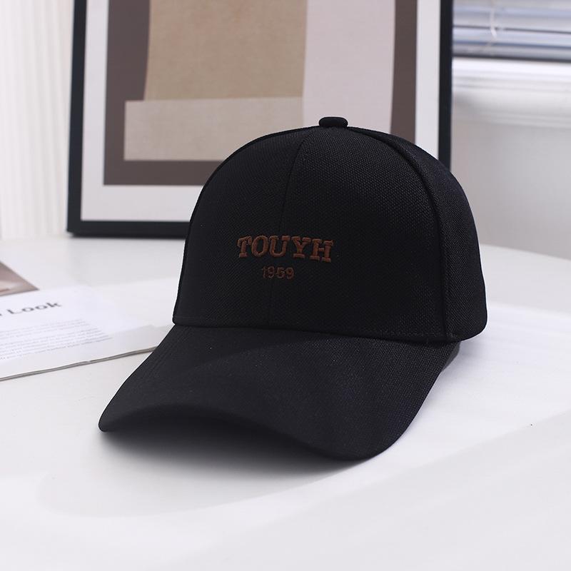 Deep Top Lengthened Along Embroidered Letters Baseball Cap Women'S Spring And Summer Versatile Face Small Wide Brim Peaked Cap Men