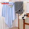 Children's Hooded Bath Poncho: Soft Coral Fleece Towel and Swaddle Blanket