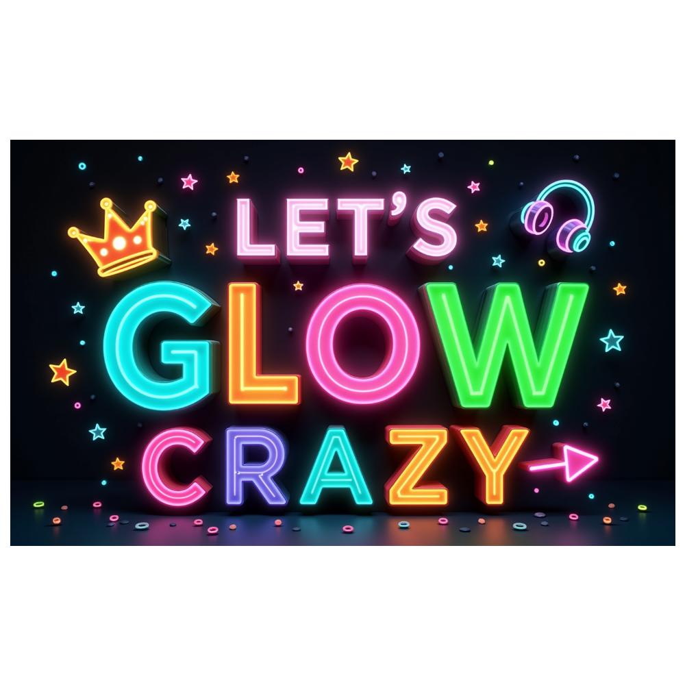 Neon Decoration Headphones Design Neon Party Banner Event Backdrop Party Prop Glow Party Banner For Night Event