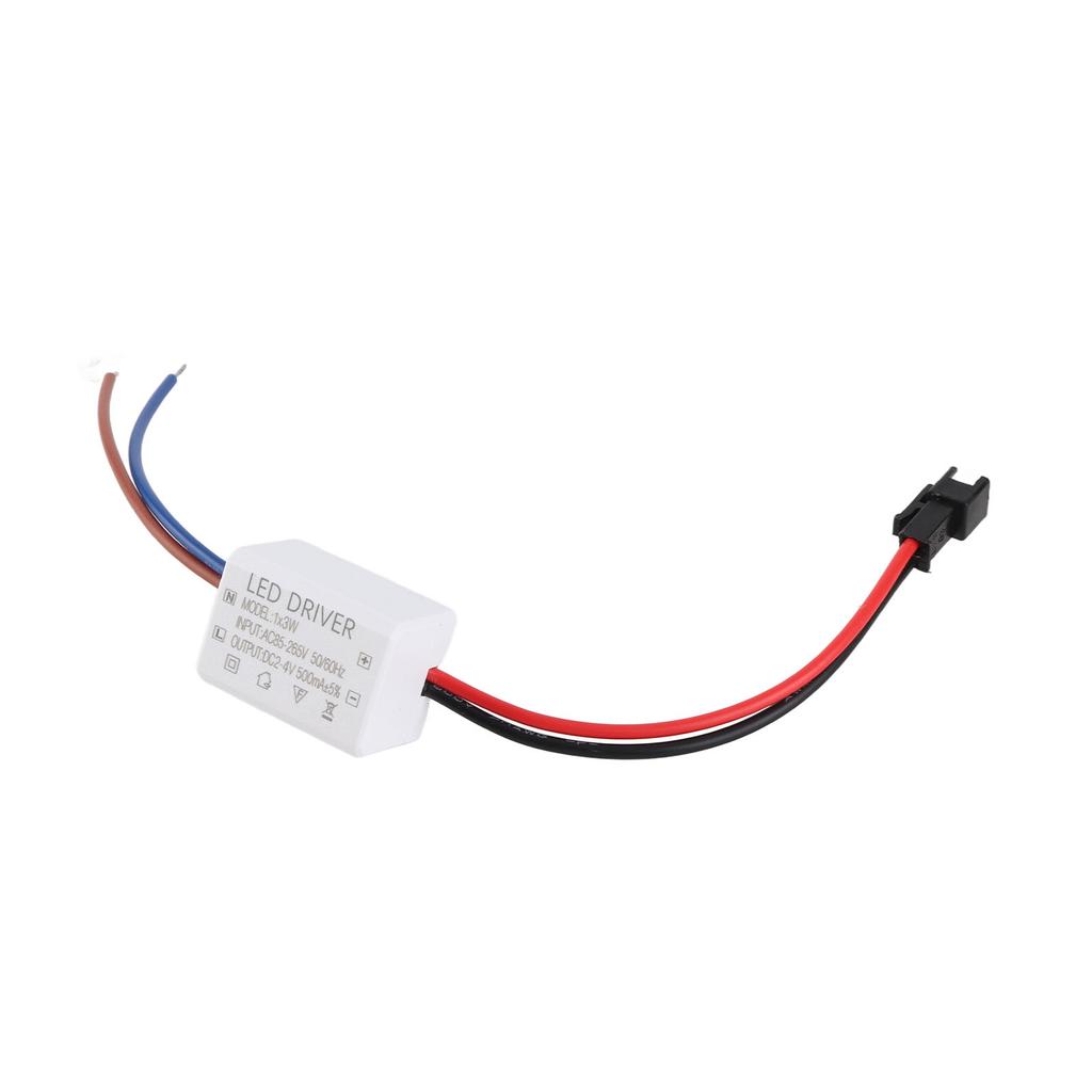 500mA 1X3W LED Driver Power Supply Driver Connector LED Lamp Transformer Input AC95‑265V Output 2‑4VDC