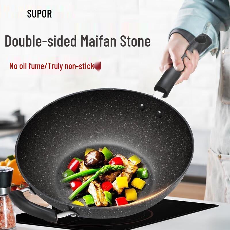 

Supor 32cm Maifan Stone Non-Stick Wok