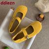 Fashion Fashion Shallow Women Flats Mary Janes Lolita Shoes 2025 New Casual Female Soft Footwear Metal Ladies Flats Shoes