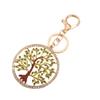 Keychain Pendant Rhinestones Inlaid Tree of Life Design Decorative Key Chain with Anti-Oxidation Lobster Clasp Backpacks Accessory