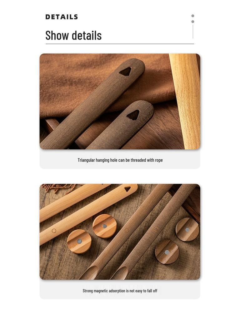 Black Walnut Long-Handled Magnetic Shoehorn: Elderly & Pregnant-Friendly Shoe Lifter Artifact.