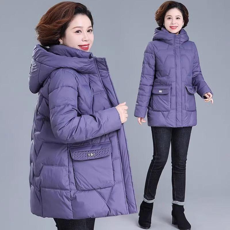 Cotton-padded Jacket Mid-length Middle-aged and Elderly Cotton-padded Jacket Women's Autumn and Winter Thickened Ladies Winter Padded Jacket Jacket