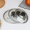 Visible Pot Cover Tempered Glass Pot Lid Stainless Steel Rimmed Pan Lid Spill Shatter-Proof Round Chef Glass Cover