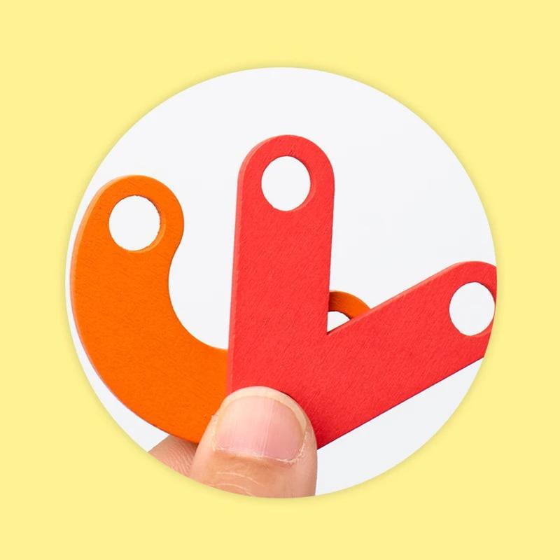 Children Wooden Toys Creative Board Nail Board Geometric Column Set Construction Puzzle Geometric Pegboard Montessori Sensory