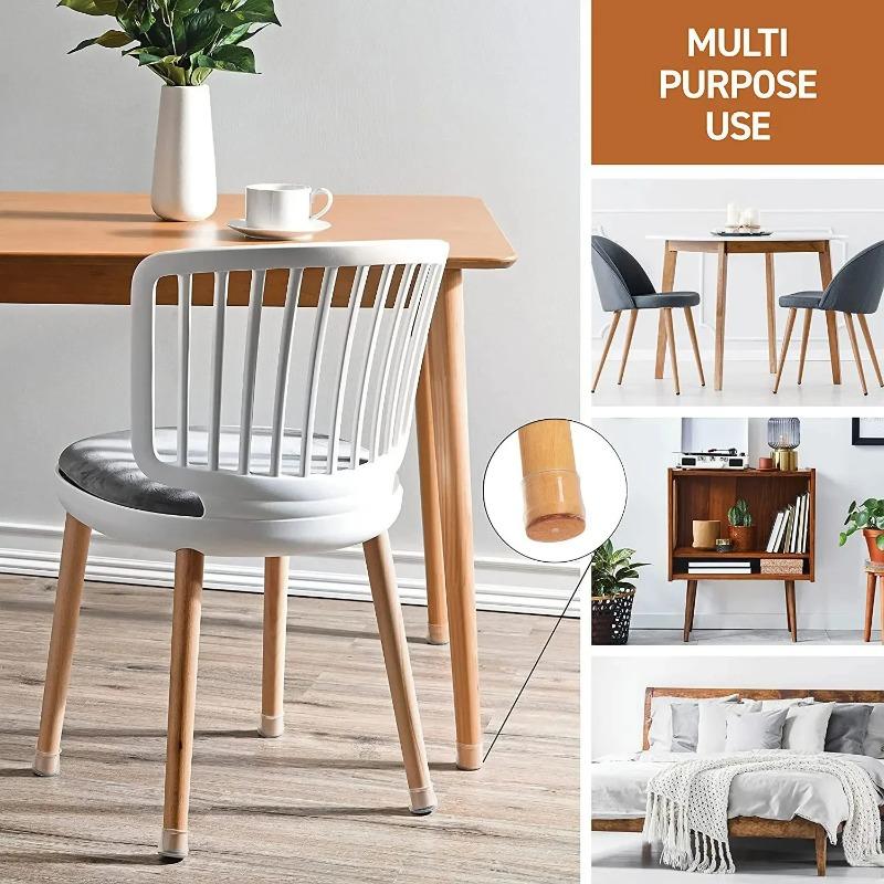 4/8/16 Pcs Round Chair Leg Protector Silicone, Chair Leg Pads, Furniture Leg Protector, Non Slip Reduce Noise Wrapped Felt Bottom