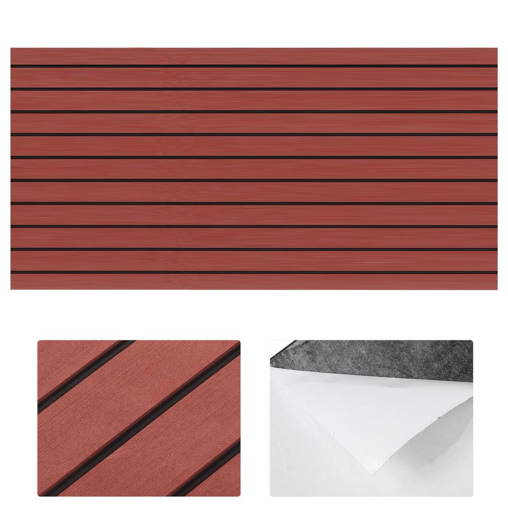 Boat Marine RV Flooring Mat EVA Foam AntiSlip Decking Sheet 240x60cm94.5x23.6in(Dark Brown Black )