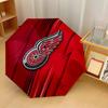 Detroit Red Wings Print Auto 8?Ribs Folding Umbrella Wind Resistant Lightweight Automatic Umbrella For Daily Travel