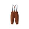 Baby Boy Gentleman Polka Dot Bodysuit & Overalls Set with Bow Tie - Long Sleeve, Two-Piece, Spring/Autumn Formal Wear