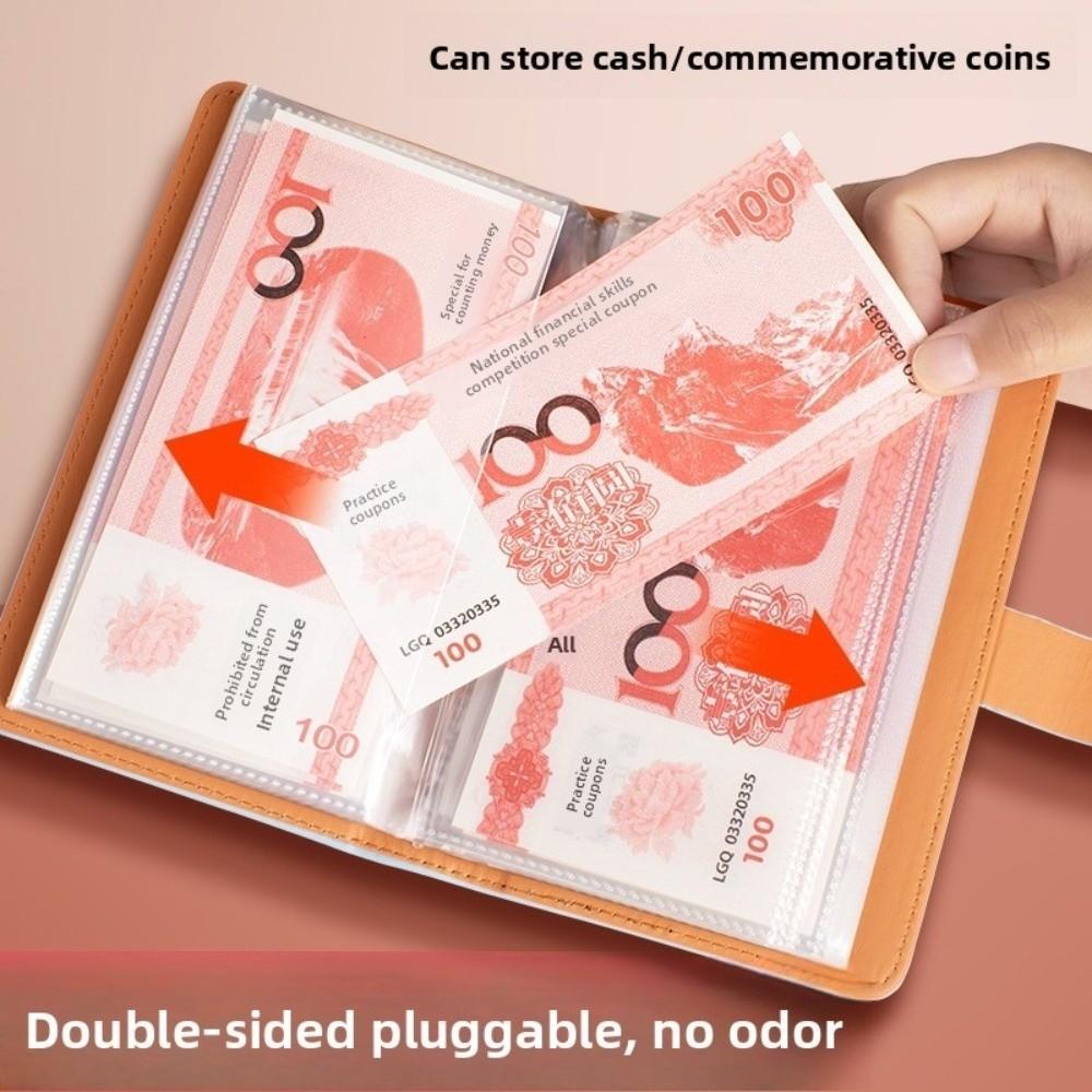 PU Leather Saving Money Binder 50Sheets Account Book  Office Stationery Supplies