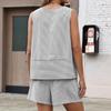 Women's Fashion Sleeveless Two-Piece Shorts Set With Pockets