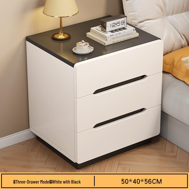 Luxury Nordic Bedside Table with Multi-Layer Shelves and Storage Drawers