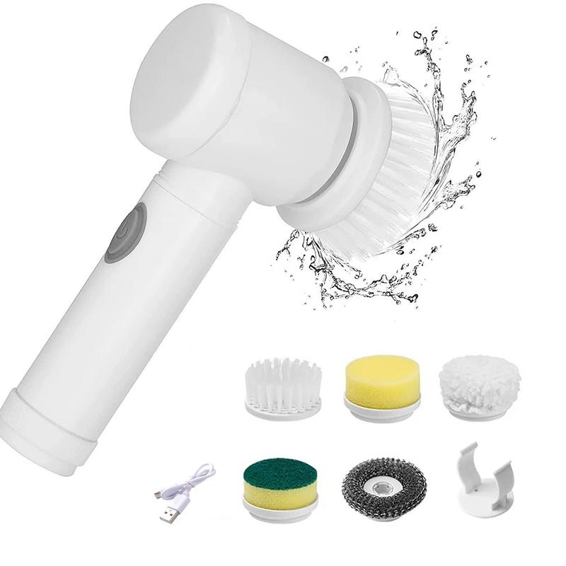 

Electric Spin Scrubber,Bathroom Cleaning Brush Power Scrubber with 5 Replaceable Brush Heads, Electric Cleaning Brush