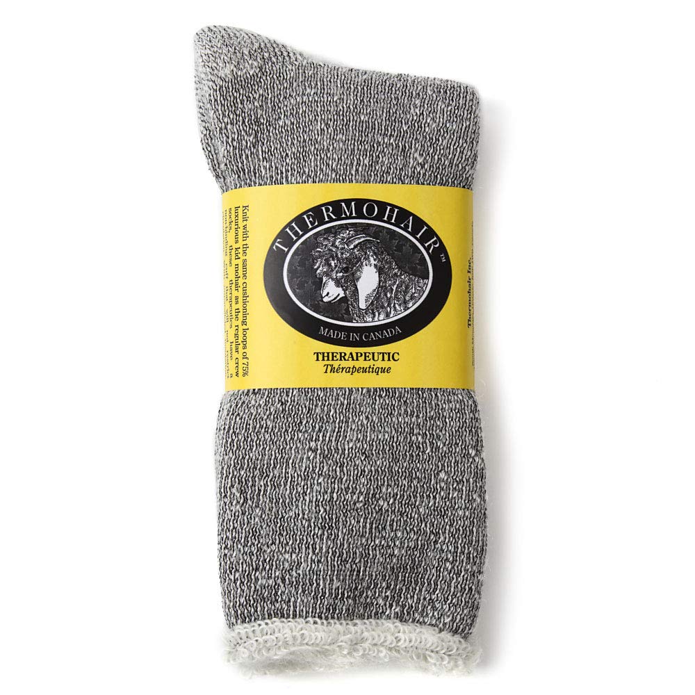 THERMOHAIR Elasticless Tweed Gray Socks, Medium,