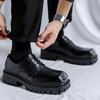Fashion Trendy men's thick soled men's leather shoes Fashionable and personalized design style leisure business height increasing shoes