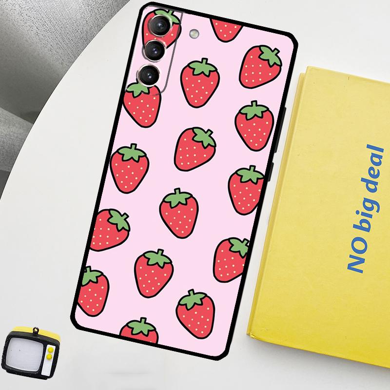 Strawberry Phone Case For Samsung Galaxy S25 Ultra S21 S22 S23 S24 Ultra S9 S10 S20 Plus S25 FE Cover