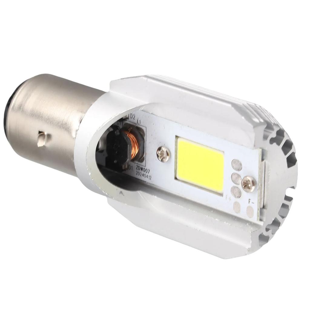 High/Low Beam Light COB Scooter Head Lamp Tool BA20D Motorcycle LED Headlight BlubTools