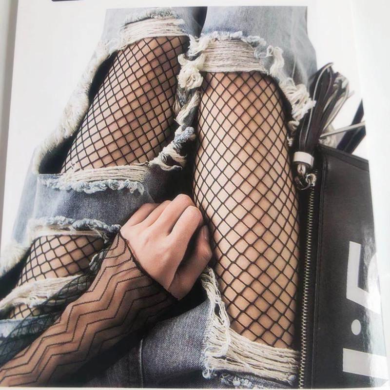 Women's Plus Size Sexy Fishnet Pantyhose - Breathable European & American Style Silk Stockings