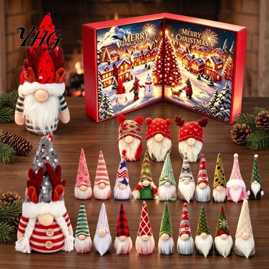 Christmas Advent Calendar 2026 Gnome Calendar, 24 Day Countdown Box Set with Faceless Winter Festive Surprising Plush Dolls, Xmas Ornaments
