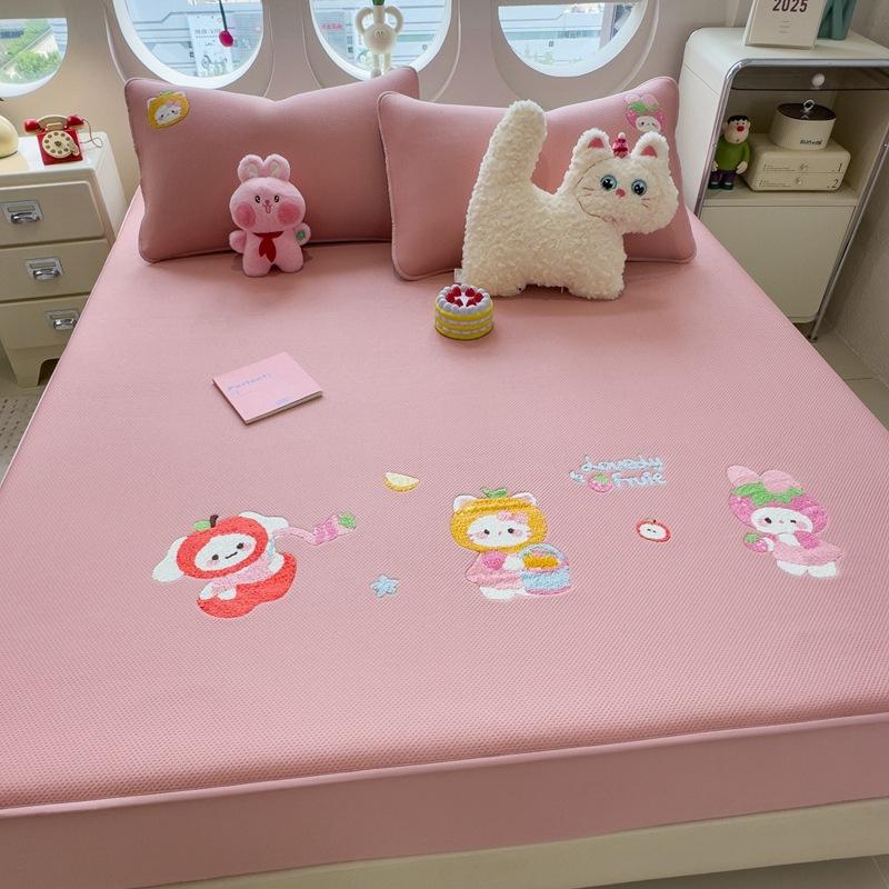 Class A Colored Velvet Cotton Towel Embroidered Padded Mattress 3Pcs Single-Piece All-Inclusive Mattress Cover Simmons Mattress Cover