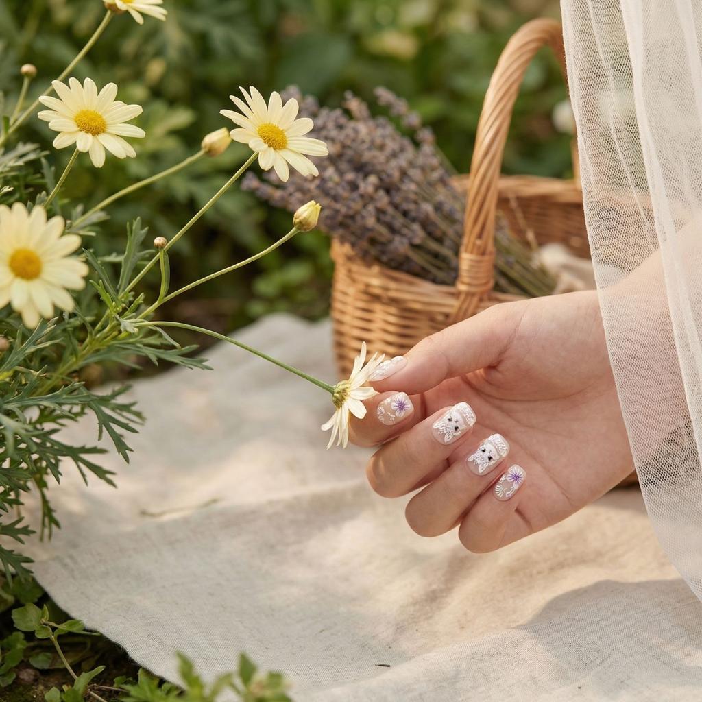 Nail Stickers Featuring Seven-spotted Ladybugs, Bees, Three-dimensional Relief Of Beaches And Sea Shells, And Nail Stickers Of Sea Snails.