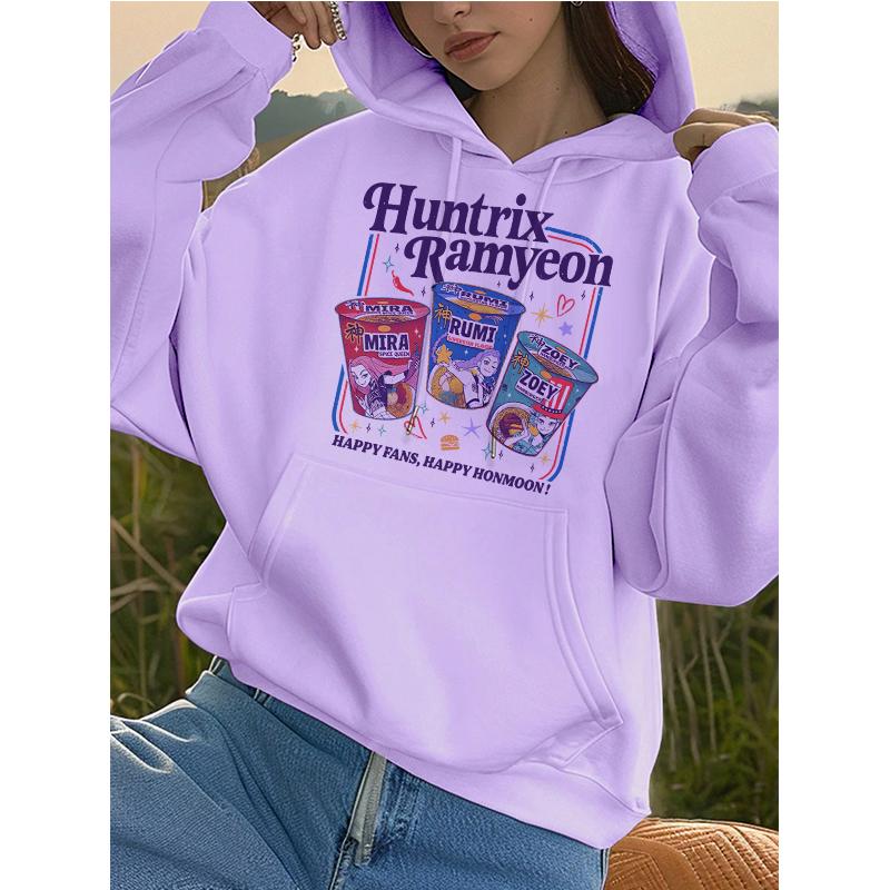 Kpop Demon Hunters Tiger Pocket Hoodies Manga Harajuku Hoody Hooded Women's Autumn Winter Sweatshirts Girls Pullovers Clothes