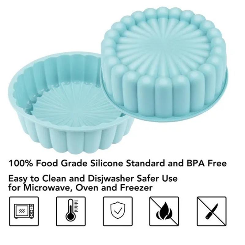 1pc Silicone Round Pan Charlotte Cakes Baking Pan Sponge Flan Mold DIY Strawberry Shortcake High-temperature Resistant Kitchen Silicone Moulds